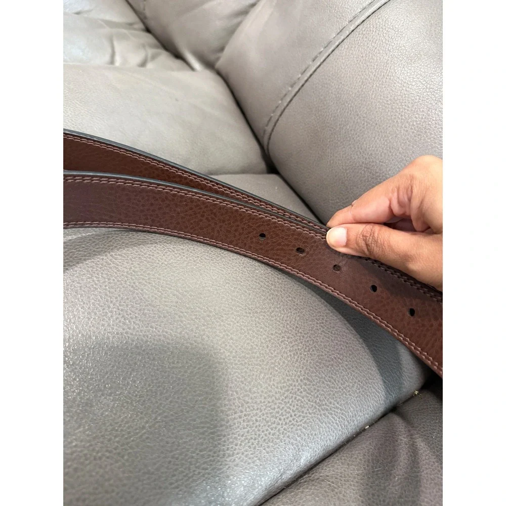 Nike Mens Reversible Belt Black Brown Leather Lined Swivel Buckle Large 56001204